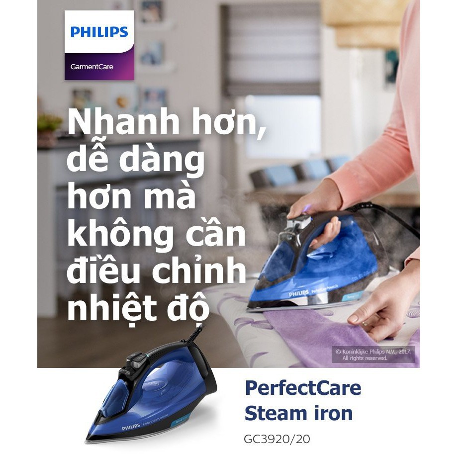 [Mã 159ELSALE hoàn 7% đơn 300K] BÀN LÀ QUẦN ÁO ỦI HƠI NƯỚC PHILIPS GC3920