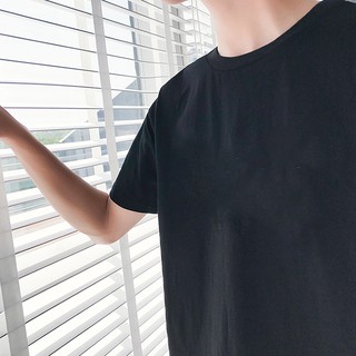 ÁO THUN TAY LỠ ĐEN TRƠN TRONG TRẮNG