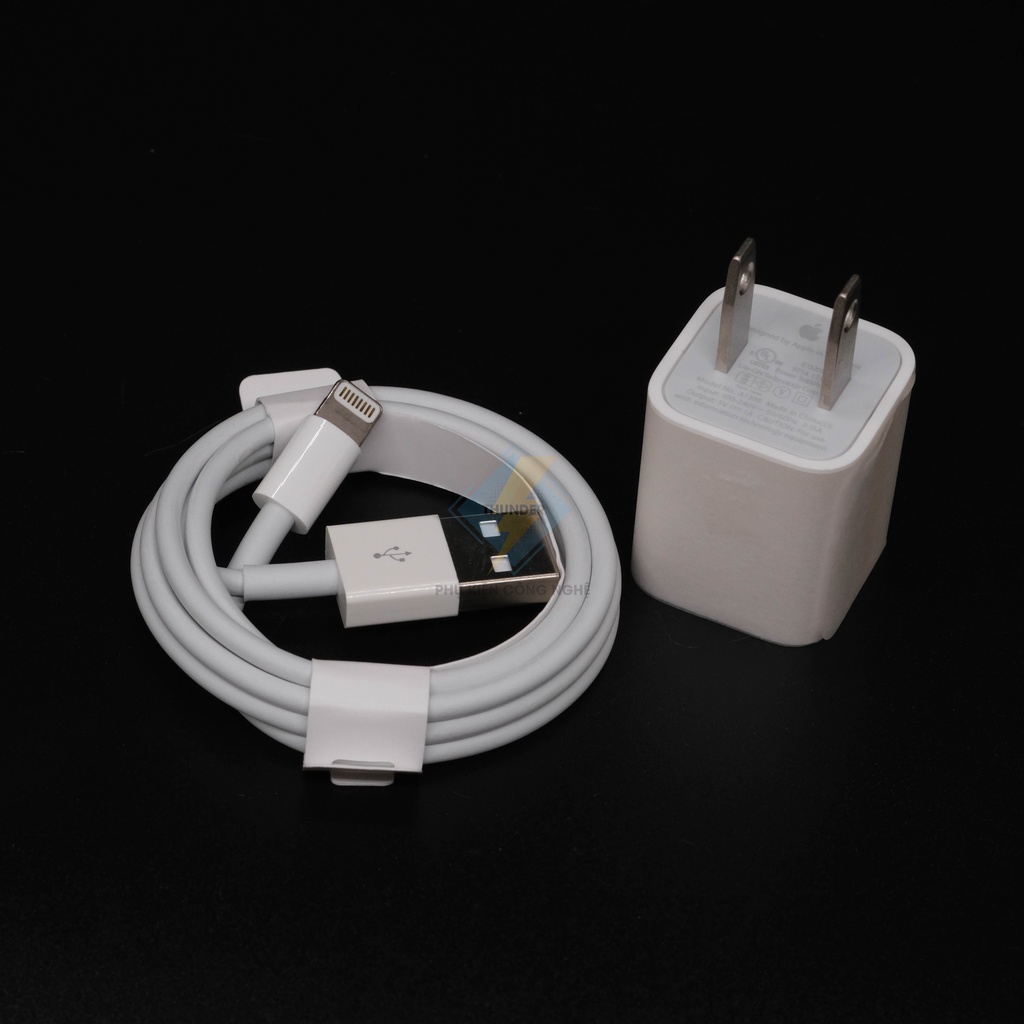 Bộ sản phẩm sạc iPhone 5W, cáp lightning
