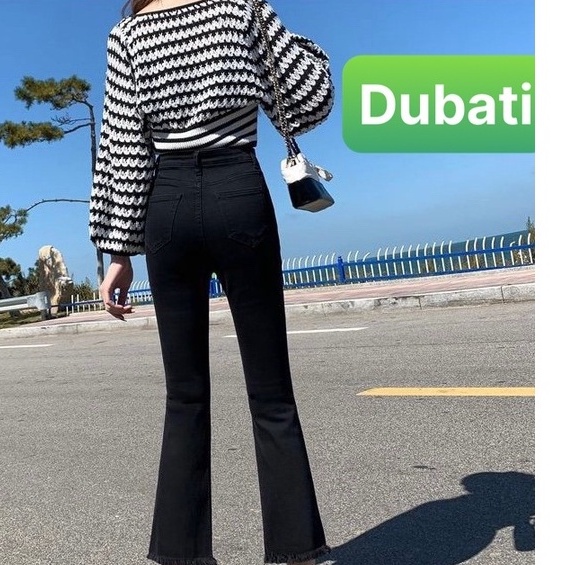 QUẦN JEAN NỮ CHẤT BÒ KIỂU HÀN QUỐC ỐNG LOE COGIAXN LƯNG CAO NÂNG MÔNG SÀNH ĐIỆU HOT -DB 222-DUBATI FASHION