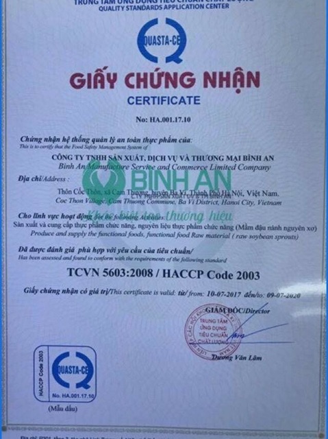 Ngũ Cốc Hữu Cơ Bình An