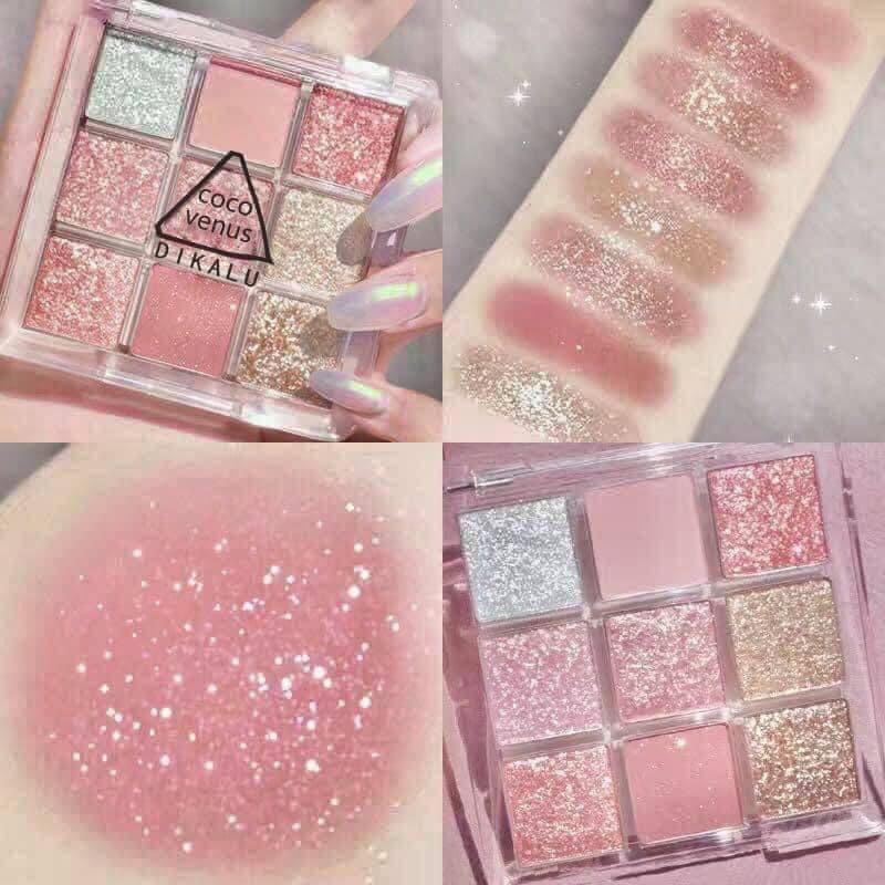Phấn mắt DIKALU Coco Venus 9 Ô Màu Nhũ Lấp Lánh Siêu Đẹp Nội Địa Trung - Bảng Phấn Mắt JINT