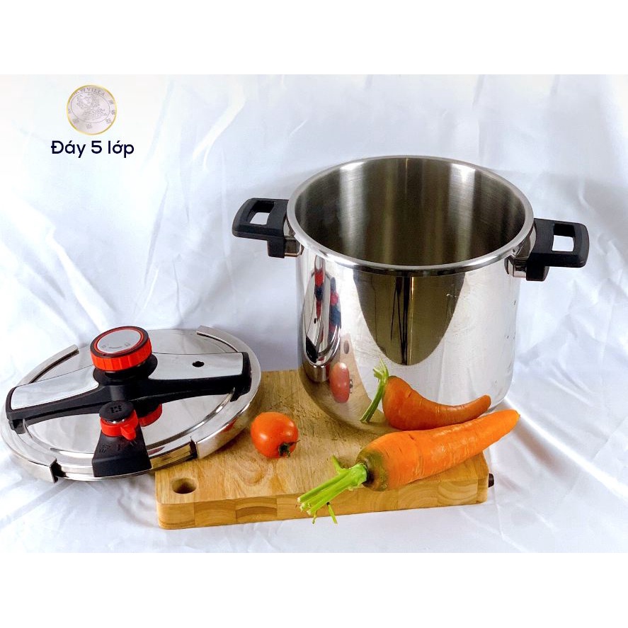 Nồi Áp Suất Kaisa Villa 8L,Inox 304 Dùng Được Cho Mọi Loại Bếp,Truyền Nhiệt Nhanh,Độ Bền Cực Tốt