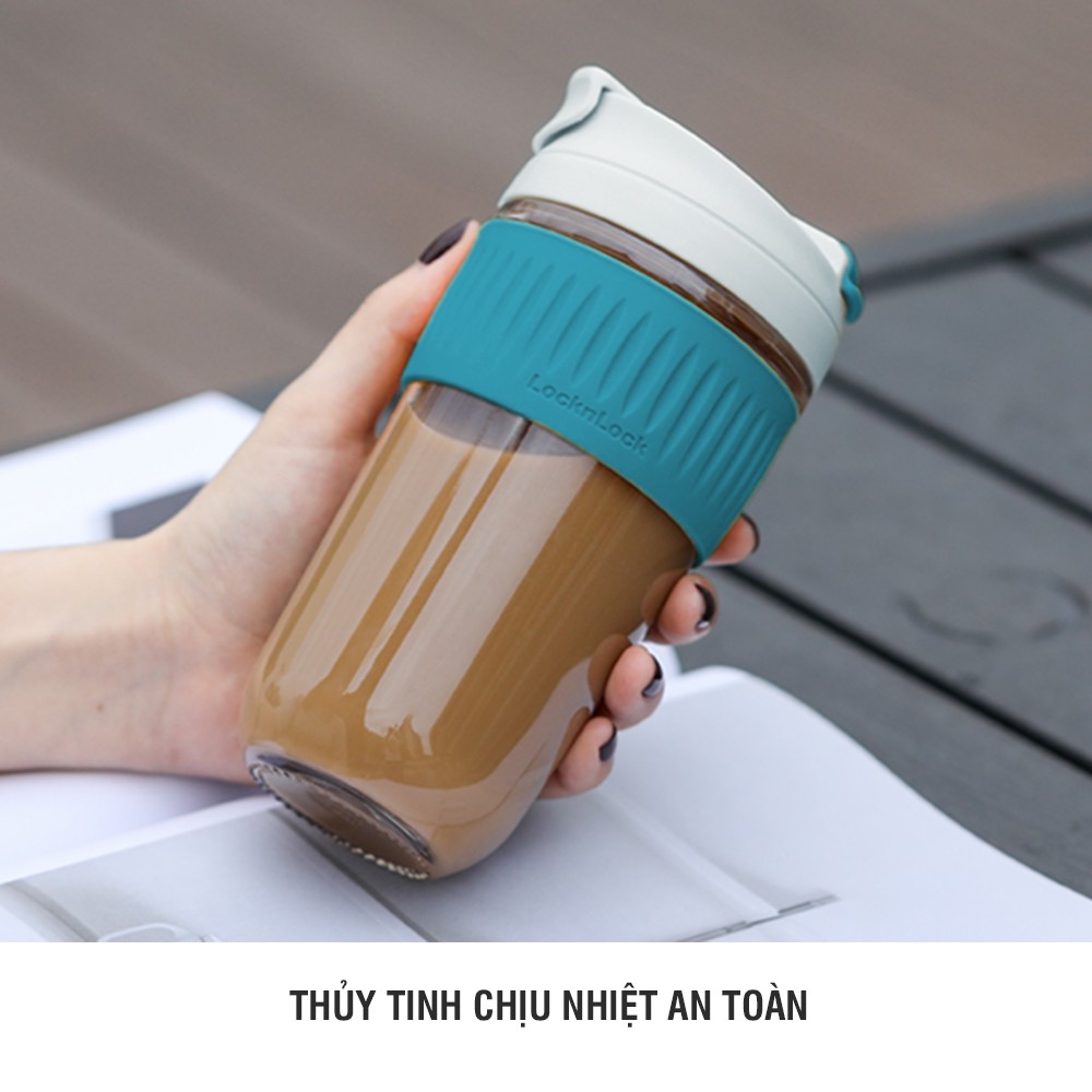 Cốc/Ly Nước Thủy Tinh Lock&Lock Dual 500ml LLG699D - Xanh/Hồng - Hàng Chính Hãng