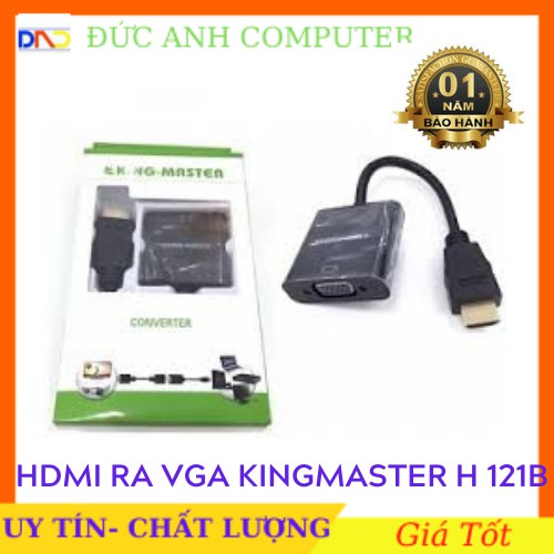 Cáp chuyển HDMI ra VGA có Audio Kingmaster KY-H 124B / KY-H 121B- Chính Hãng KINGMASTER-, Bảo Hành 12 Tháng