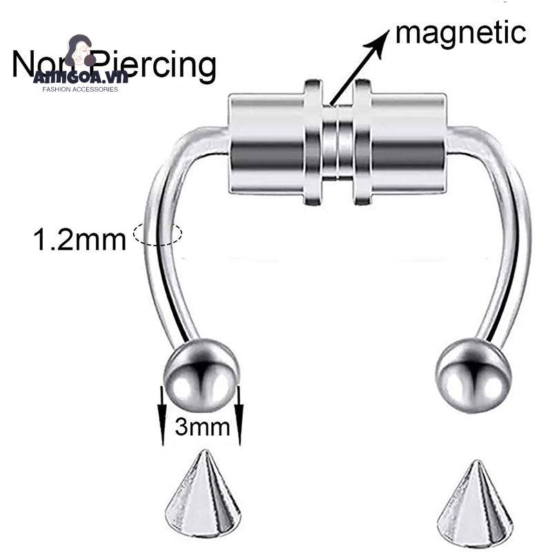 Khuyên Mũi Nam Châm Chất Liệu Thép Titan Không Gỉ