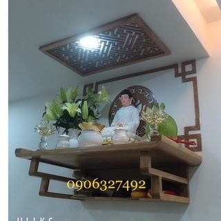Bàn thờ treo tường đẹp nhất 48x68 thờ phật , mẹ quan âm , gia tiên