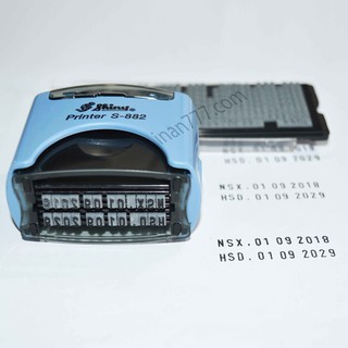 Bộ dấu ghép chữ và số hiệu SHINY S882 _ Con dấu ngày tháng năm_NSX_HSD dấu đóng date mực thường đóng lên giấy