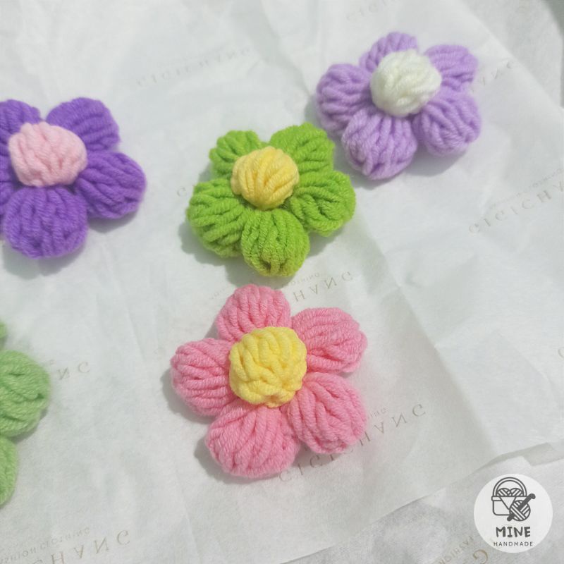 1 cái Pin, ghim hình bông hoa cài áo, túi xách, ba lô bằng len - Pin cài dễ thương