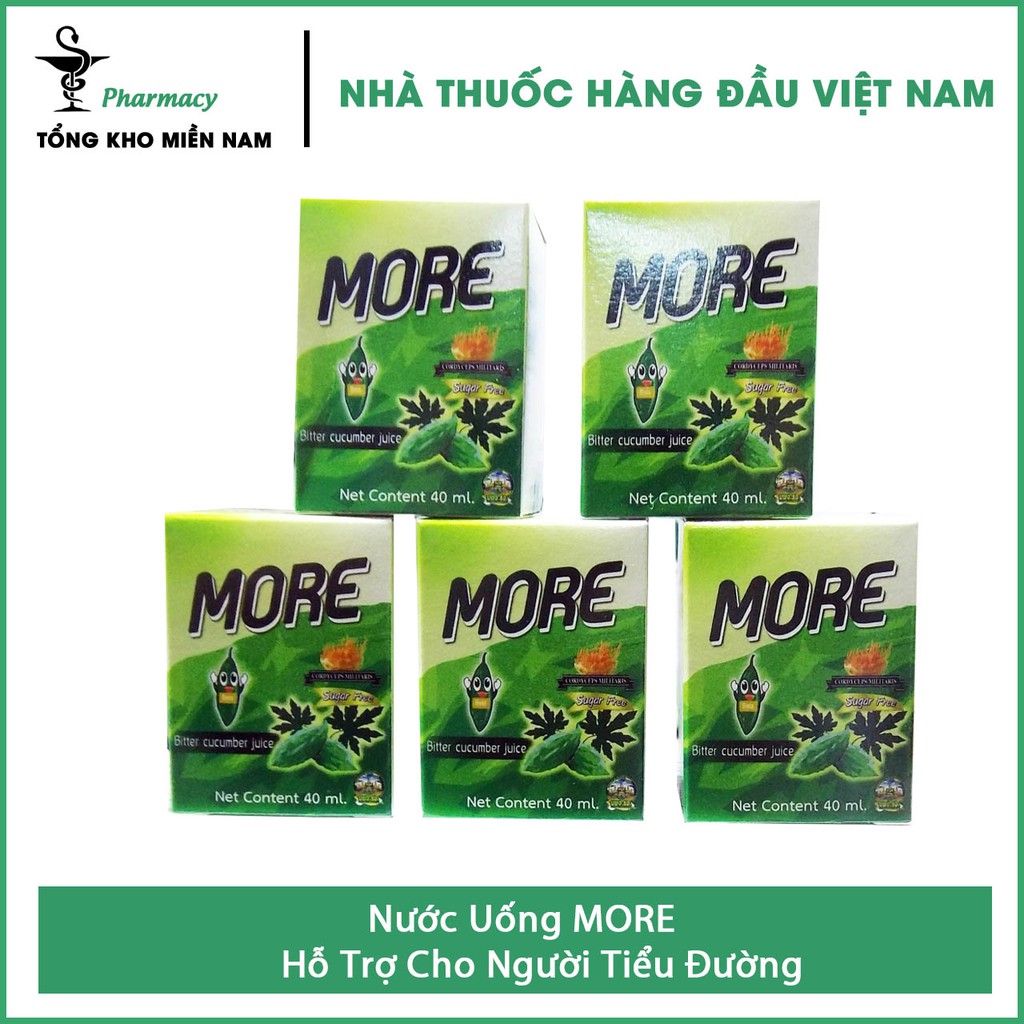 Nước uống khổ qua rừng More - Hỗ trợ tiểu đường – hộp 6 lọ - Tổng Kho MiềnNam