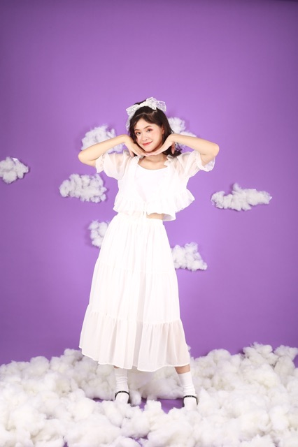 ÁO KIỂU - IVORY CROTOP - CROPTOP BÈO CÓ DÂY BUỘC NƠ DÀI - A0036