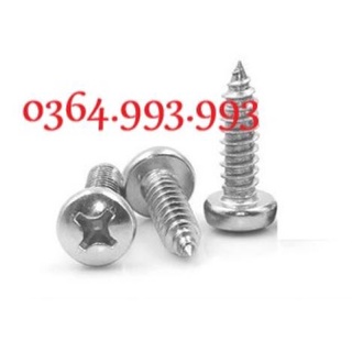 Gói 100 cái vít gỗ đầu tròn inox m3x15/ vít pake đầu dù đuôi nhọn inox m3x15/ vít nhọn inox m3x15