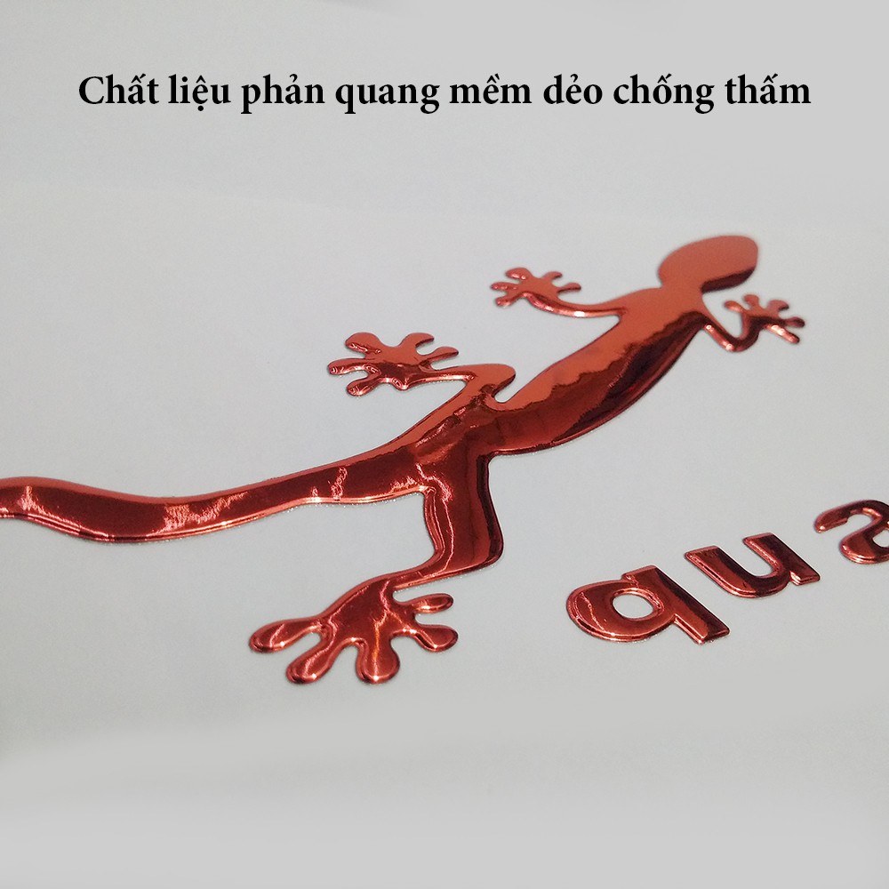 Tem trang trí ô tô xe máy hình tăc kè quattro 3d nổi đỏ