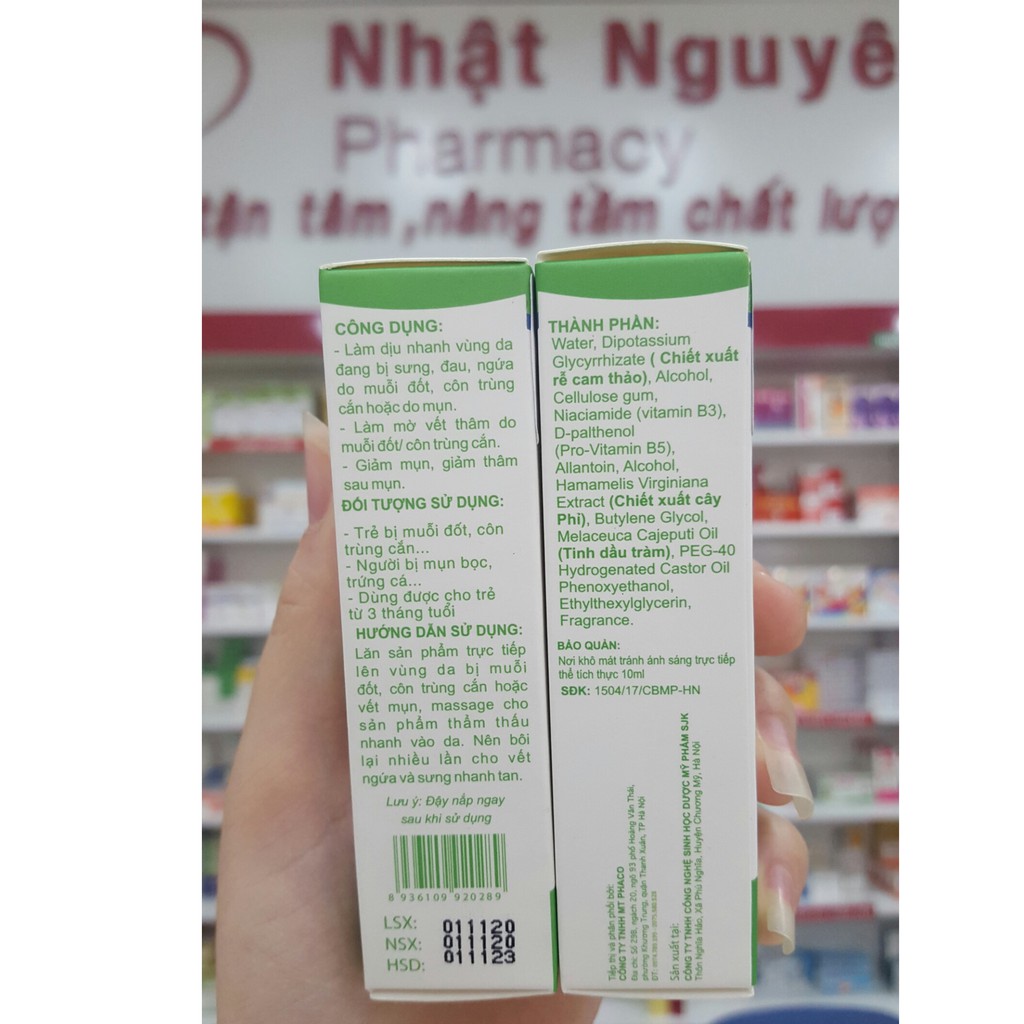 Lăn Muỗi Thảo Dược Moskil An toàn Cho Trẻ Nhỏ - Giảm Ngứa, Giảm Sưng - Lọ 10ml