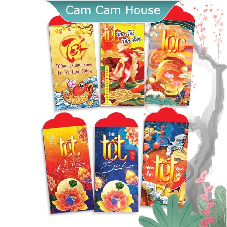 Tặng bọc nilon - Bộ 20 bao Lì xì 2020 họa tiết cổ truyền - Giao đủ mẫu