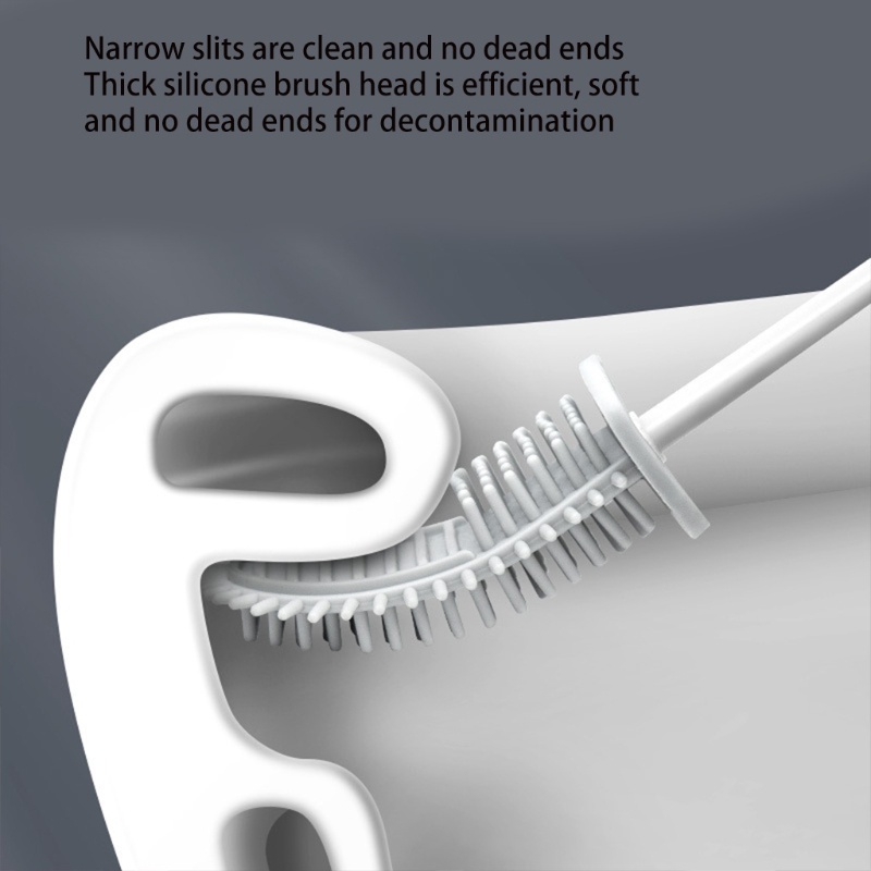 Bàn Chải Cọ Bồn Cầu Đầu Phẳng Gắn Tường Bằng Silicone