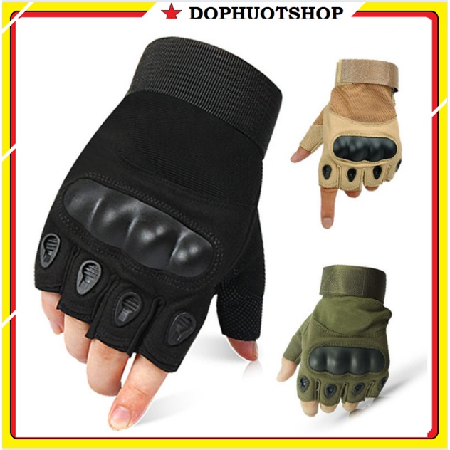 Găng Tay Xe Máy Chuyên Dụng Có Gù Oalkey Cụt Ngón
