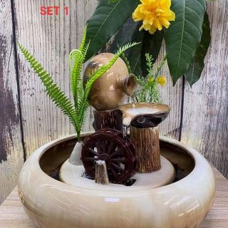 THÁC NƯỚC PHONG THỦY MINI GỐM SỨ BÁT TRÀNG