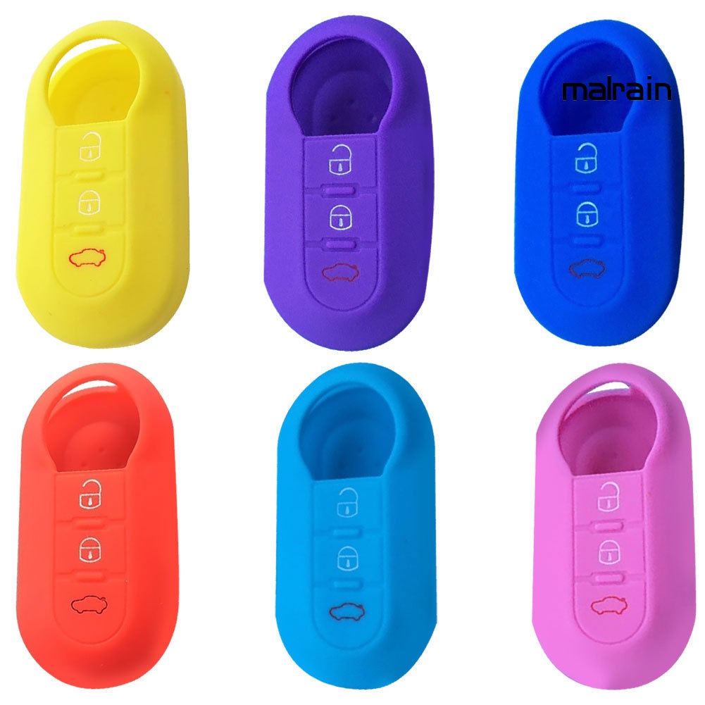 Vỏ Chìa Khóa Xe Hơi Bằng Silicone 3 Nút Cho Fiat 500
