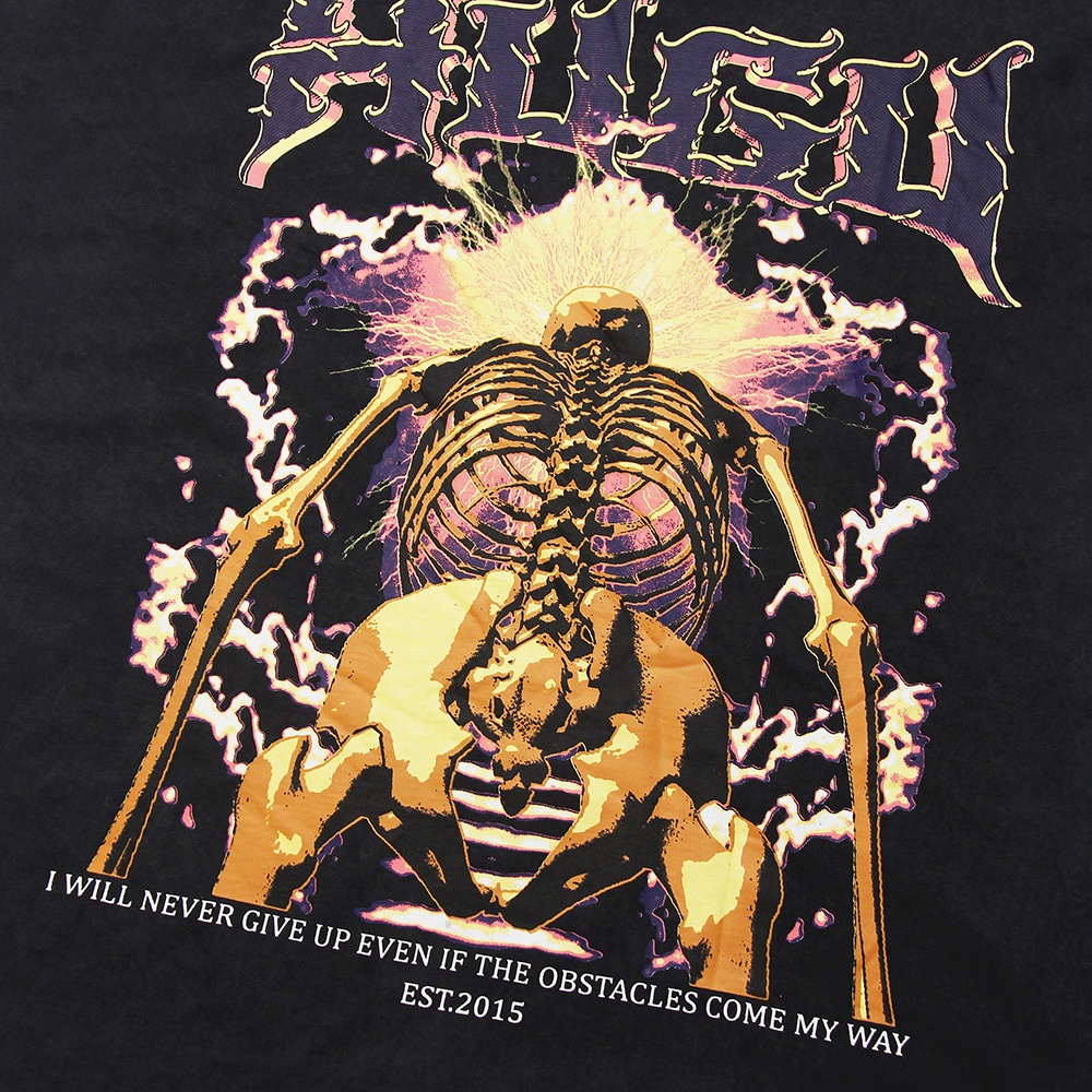 Áo thun unisex - Hugu Never Give Up - Chất vải cotton form rộng thoáng mát chính hãng