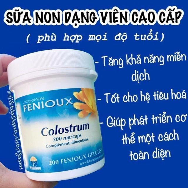 Sữa Non Fenioux Colostrum Pháp hộp 200 viên