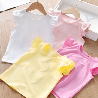 Áo bé gái tay cánh tiên chất cotton cho bé từ 6-17kg