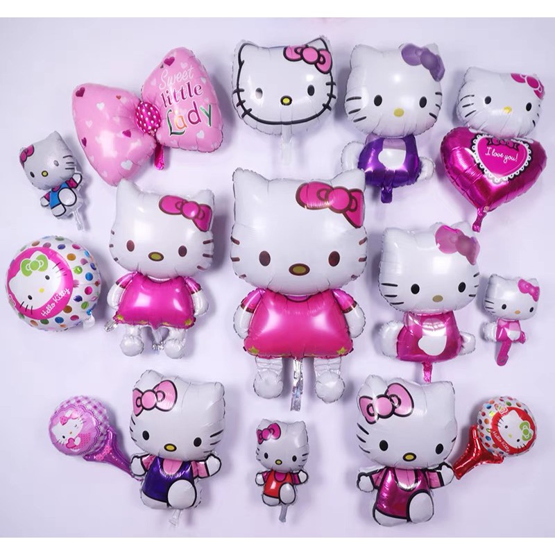 Bóng bay hình mèo Hello Kitty trang trí sinh nhật, đầy tháng, thôi nôi