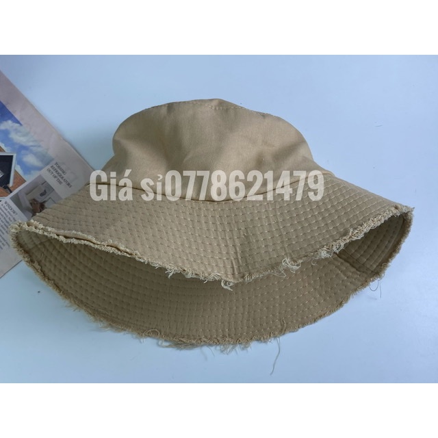 mũ bo bucket 2 lớp - nón bo tai bèo nam nữ trơn vành tua (rách) năng đồng thời trang trẻ