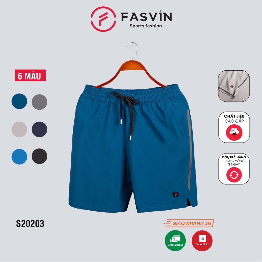 Quần short thể thao nam Fasvin S20203.SG chất vải mềm nhẹ co giãn dễ chịu