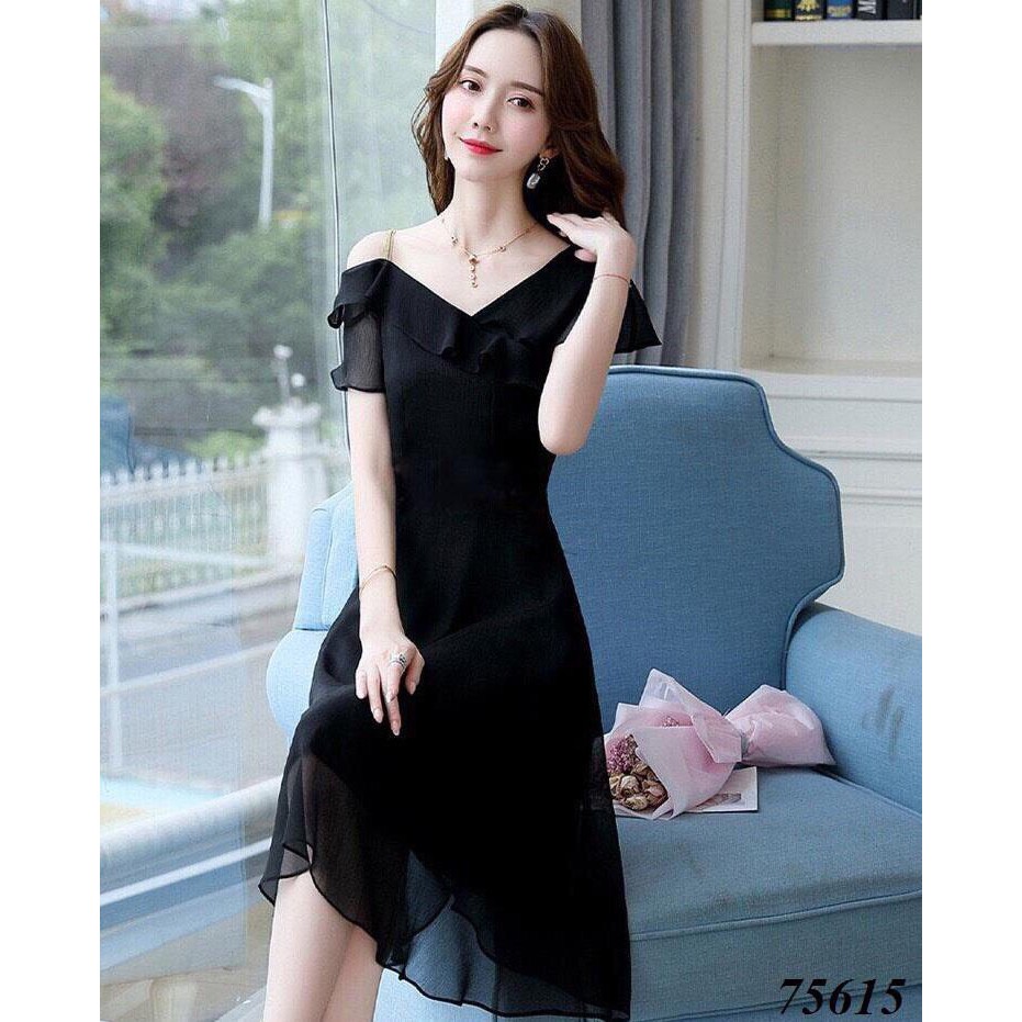 Đầm voan tầng rớt vai nhẹ nhàng thanh lịch cho quý cô thời nay / có size XXL