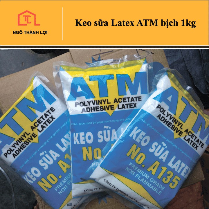 Keo sữa latex ATM bịch 1kg dùng để dán giấy dán tường và đồ thủ công, dán thảm, đồ gỗ, đồ trang trí