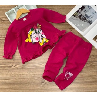 Combo 2 bộ tay dài cotton 4c cho bé gái từ 6-24kg