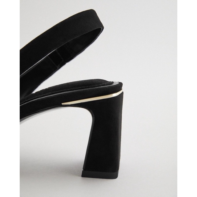 Sandal cao gót - Sandal ZR slingback mũi nhọn gót trụ dẹt 7p chất da lật VNXK xuất chuẩn fullbox