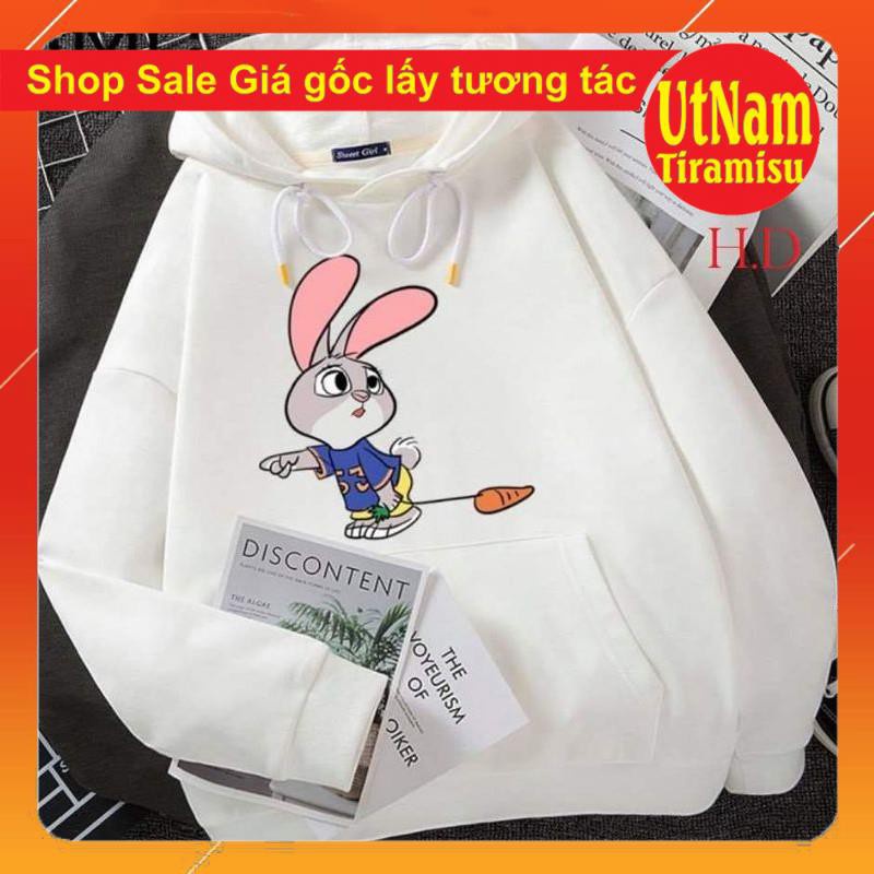 Áo Hodie Thỏ tai hồng Kiểu dáng Unisexfreesize 40-50kg mặc đẹpPhong cách Hàn Quốc