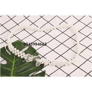 Dây nịt  nữ thắt lưng thun nữ kết hạt cườm