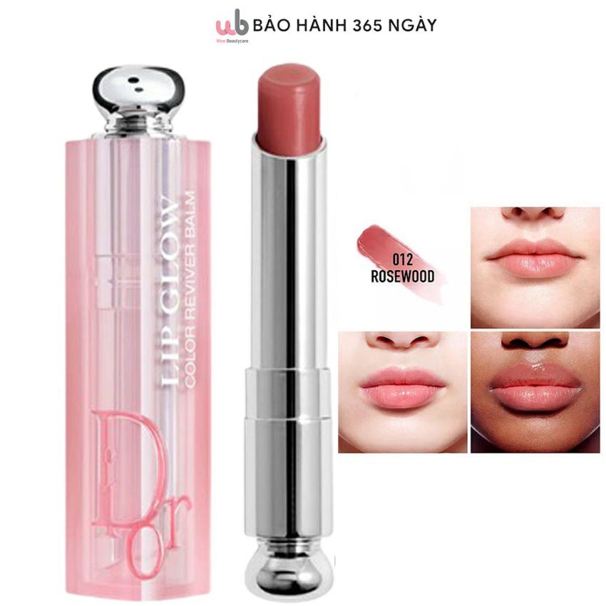 Son Dưỡng Dior 012 Addict Lip Glow  RoseWood.Dòng Son Chuyên Dưỡng Cao Cấp Của Dior,Lên Màu Rất Tự Nhiên,Không Quá Nhạt.