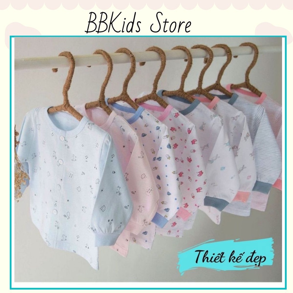 Áo sơ sinh tay dài cho bé từ 3-7kg, chất liệu 100% cotton mềm mại, áo sơ sinh miomio|BBKids Store