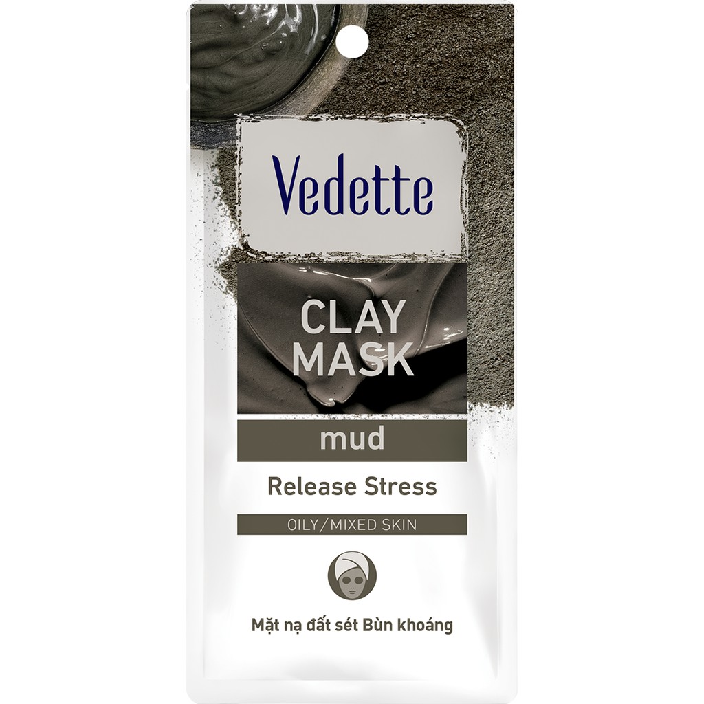 Mặt nạ đất sét Bùn khoáng Mud Vedette Clay Mask 12g (dạng gói)