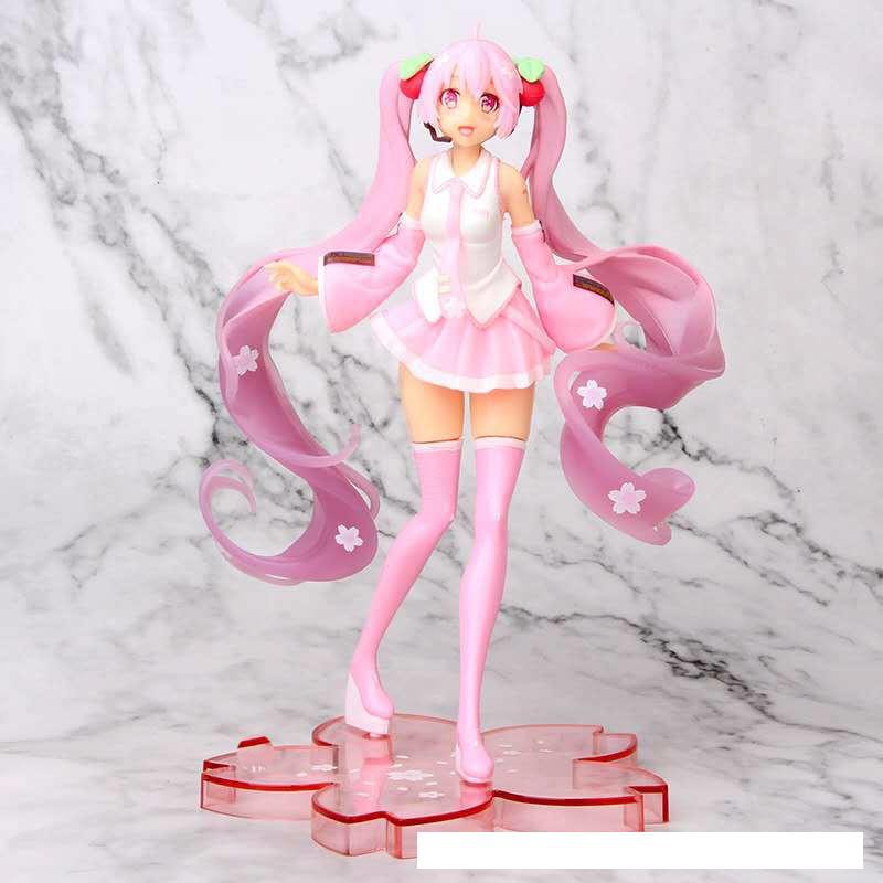 Mô hình nhân vật hoạt hình Figure Hatsune Miku Sakura Hatsune Ver anime tóc hồng xinh xắn trưng bày dễ thương tóc dâu