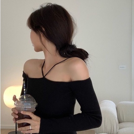 Happy-store ❤️ Áo croptop nữ tay dài kiểu yếm hở vai dây chéo ngực High Standard Top happy store8668