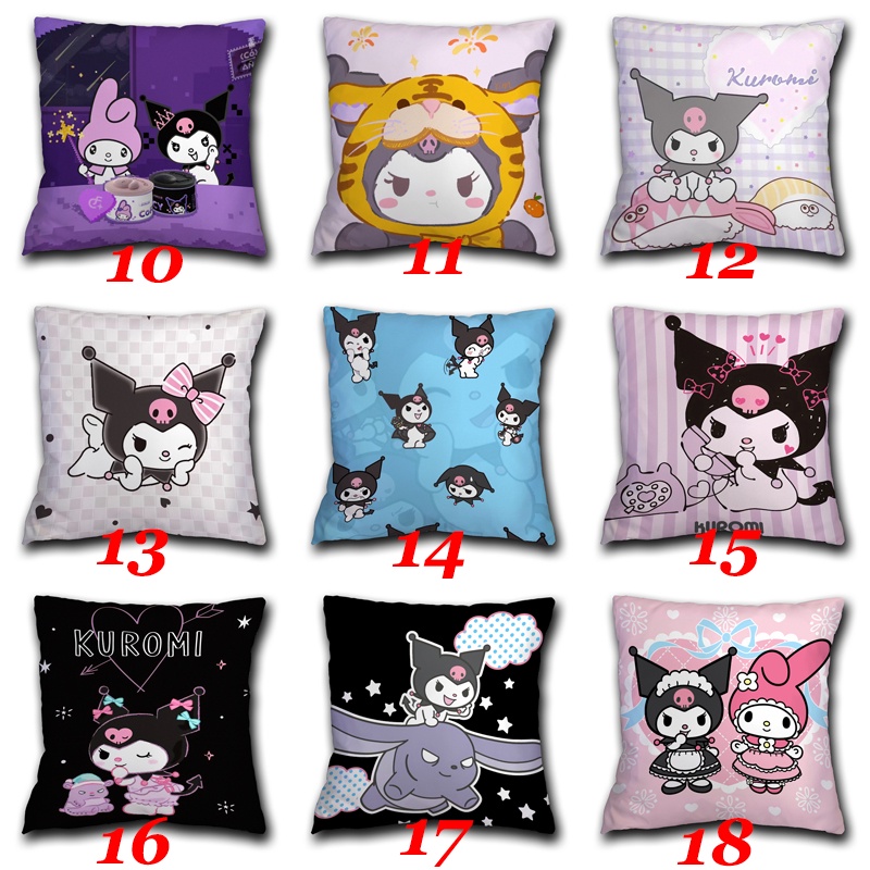 Vỏ Gối Sofa Bằng Polyester In Hình Nhân Vật Hoạt Hình Kuromi Dễ Thương Trang Trí Nhà Cửa