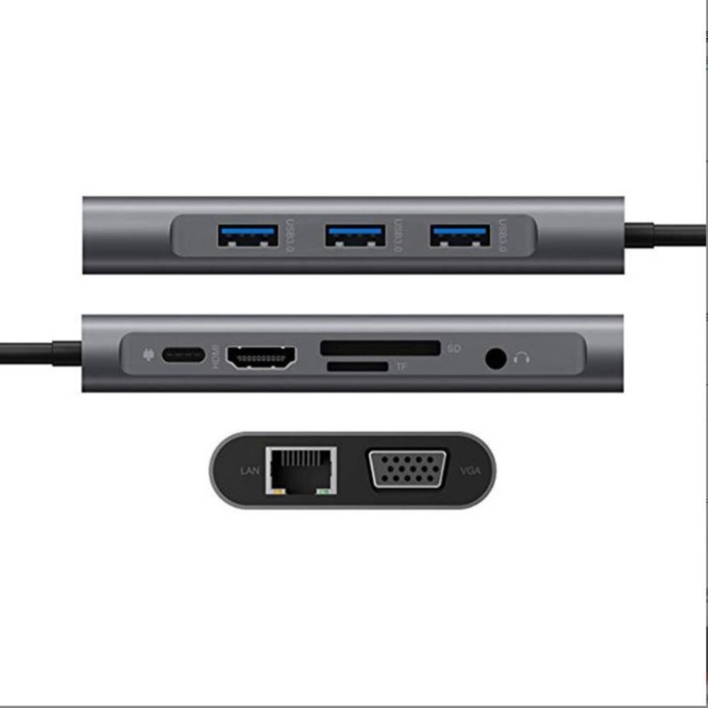 Bộ chuyển đổi hub USB Type-C sang hdmi HUB 10 trong 1 Máy tính xách tay MacBook Trạm cắm USB Hub PD