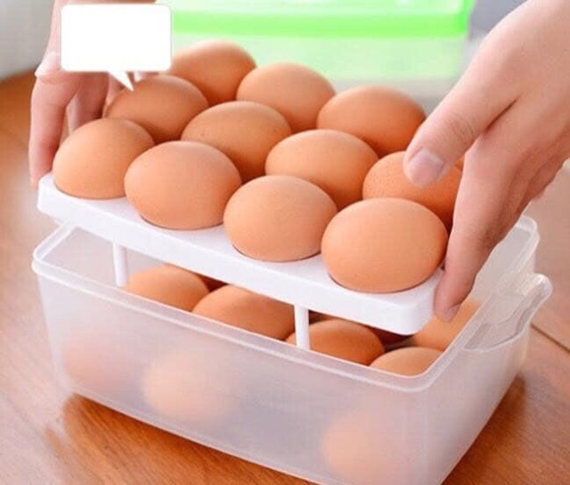Hộp đựng trứng 2 tầng siêu tiện dụng