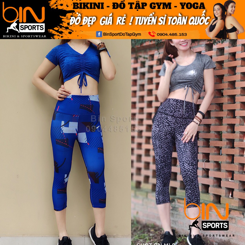 Đồ Tập Gym Nữ, Quần Lửng Cạp Cao Tập Gym Yoga Bin Sport Q017