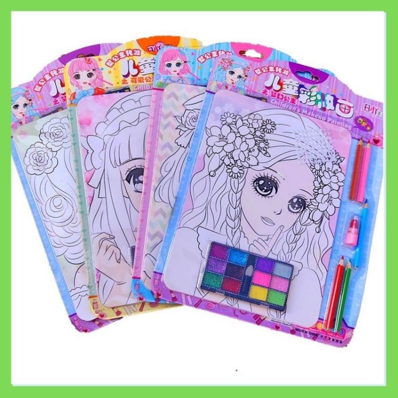 Tranh trang điểm tô màu cho bé