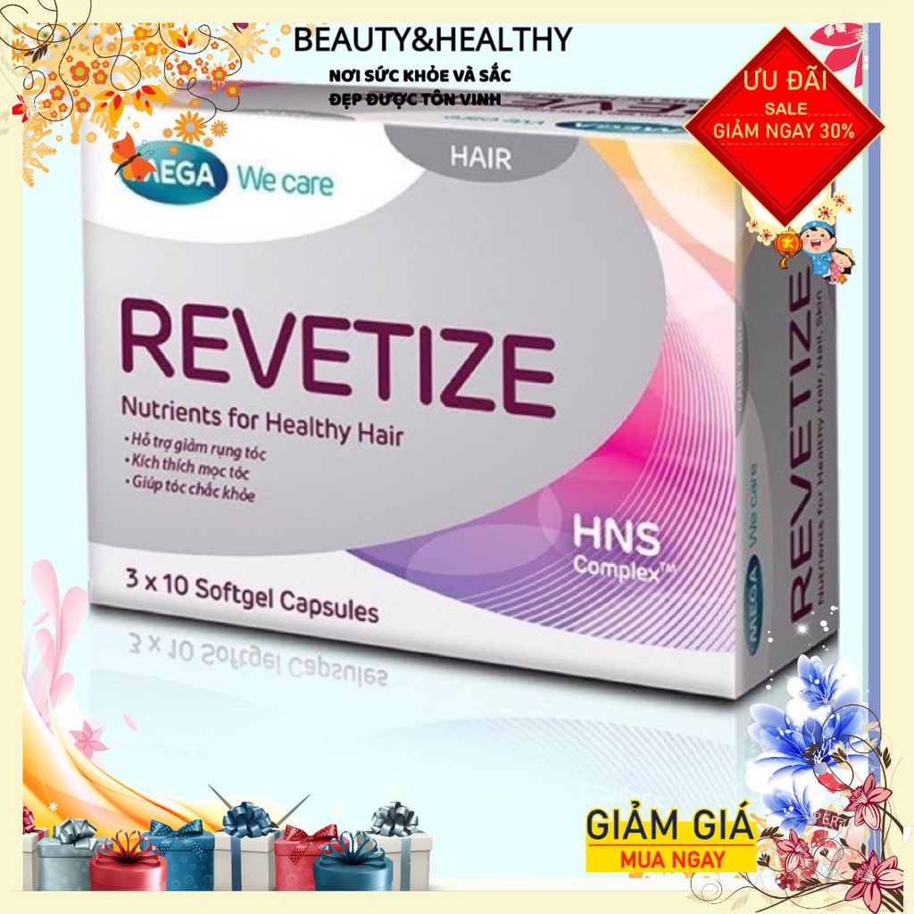 REVETIZE HỘP 30 VIÊN NANG MỀM GIÚP NGĂN RỤNG TÓC, KÍCH THÍCH MỌC TÓC GIÚP DA,MÓNG,TÓC KHOẺ MẠNH