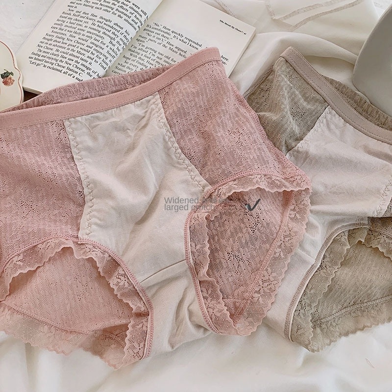 Quần Lót Không Đường May Lưng Cao Viền Ren Thoáng Khí Thoải Mái Cho Nữ