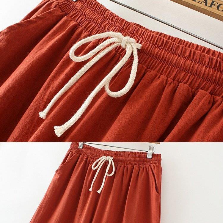 Quần cotton Lanh Ống Rộng size Lớn Thời Trang Mới Năm 2021