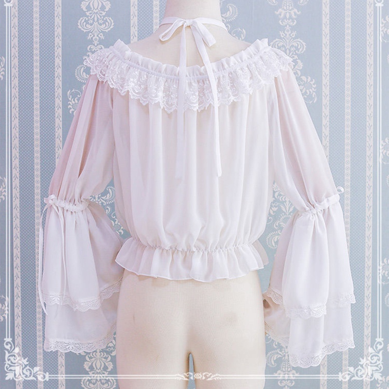 Áo Voan Trễ Vai Phong Cách Lolita Xinh Xắn Dành Cho Nữ