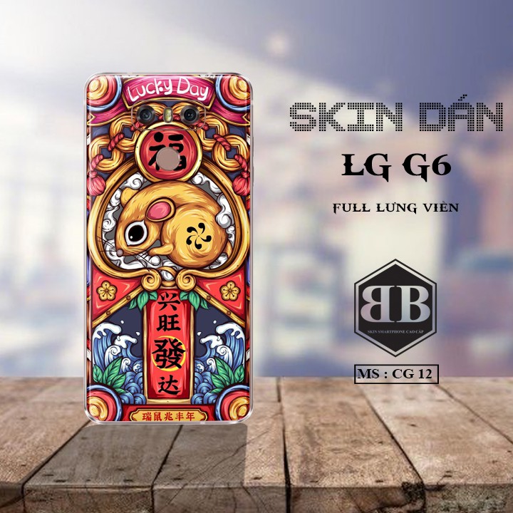 Bộ Skin Dán LG G6 dán full lưng viền dùng thay hoàn toàn ốp lưng điện thoại in hình theo yêu cầu